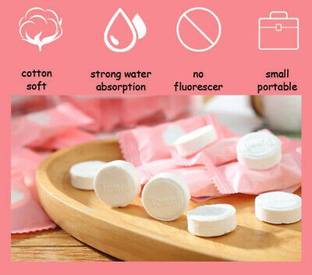 BORIS Outdoor Travel Magic Compressed Disposable Towel Tablet Capsules Cloth Wipes Paper Tissue Indoors usage such as kitchen, hotel, bathroom, hydrotherapy center, office and so on[PACK OF 50 Coin Candy Tablet]