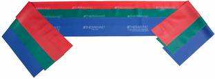 Theraband Latex FREE3 Band KIT Medium to Heavy-5 FEET Each, RED, Green, Blue Resistance Band