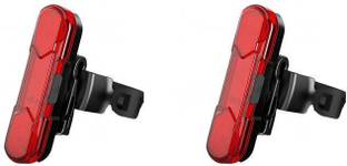 Dark Horse Bicycle USB 360 Degree Rotatable 4 Mode 5 COB LED Tail Light Combo, Red-Red LED Rear Break Light