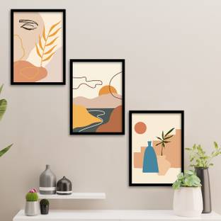 BOHO Line Art Prints - SUN SET (A4 - Set of 3) 3D Poster
