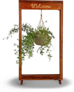 Sharpex Welcome Sign Front - Wooden Welcome Sign Stand for Rustic Farmhouse Decorations Outdoor Welcome Planter Stand Plant Container Set