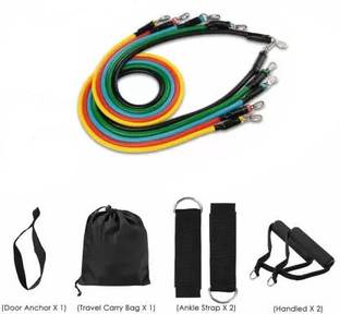 Gantavya 11 Pcs/Set Resistance Band Tube Home Gym Workout Exercise Training for Men & Women Resistance Tube