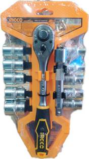 INGCO 1/2" SQ DRIVE 12PCS SOCKET SET WITH RATCHET Socket Set