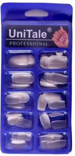 UniTale 100 Pcs Reusable Acrylic Best False Fashion Nails French Nails Daily use Nails With different Shape( white color) with 1 Strong Nail Bond Glue White