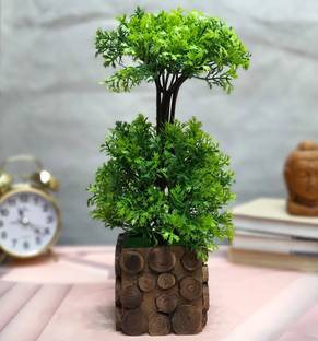 Litleo Great For Home Or Office Decoration or birthday Gift, Table Top Bonsai Artificial Plant with wooden Pot Bonsai Artificial Plant  with Pot