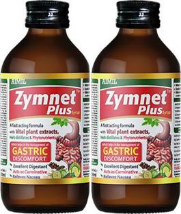 AIMIL Zymnet Plus Syrup for Digestive Health & Acidity | Relieves Gastric Discomforts | Abdominal Pains & Nausea (Pack of 2)