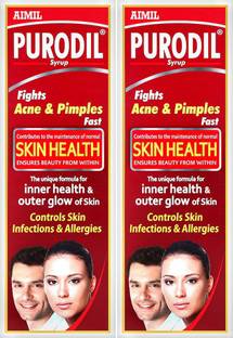 AIMIL Purodil Syrup for Pimple and Acne free Skin | Anti-Allergic Anti-Microbial Blood Purifier Syrup (Pack of 2)
