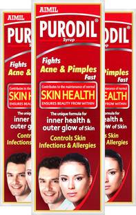 AIMIL Purodil Syrup for Pimple and Acne free Skin | Anti-Allergic Anti-Microbial Blood Purifier Syrup (Pack of 3)
