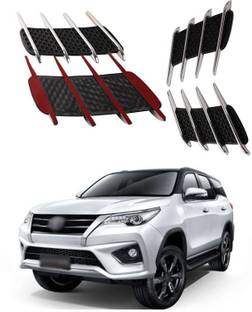 XZRTZ Car Side Airflow Grille, 2X Chrome Car Auto Bonnet Air Intake Flow Side Fender Vent Hood Scoop Cover (Silver + Black) A239 Matte, Glossy, Chrome Toyota Fortuner Side Garnish