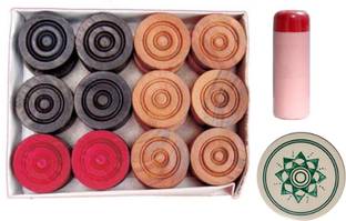 Honoty Wooden Carrom Coins,(Carrom goti) with 1 Striker and 1 Powder Carrom Pawns