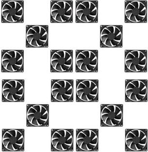 Diktmark Pack of 20 DC 12V Cooling Fan for PC Case CPU Cooler Radiator Cooler (Black) Cooler
