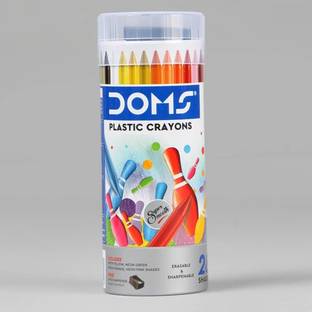 DOMS Plastic Crayons 28 Shades Pack of 1