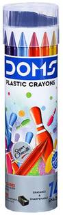 DOMS Plastic Crayons 14 Shades Pack of 2