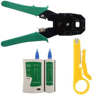 Charvik WIRE STRIPPER KIT Network Lan Cable Tester, Stripper Tool Wire Stripper, Cable Tester RJ45 Crimp Tool kit CAT5 Cat5e Crimping Tool Crimp Manual Crimper