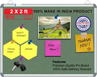 sunway Display Systems 2X2 ft. Green Notice Board/Pin Board/Bulletin Board/Soft Board for Home, School, and Office Cork Cork Bulletin Board Cork Bulletin Board