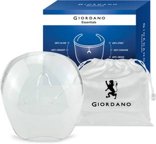 GIORDANO GDFSHLDCLR Goggle-Style Face Shield with 180° Safety Coverage: Anti-Fog Glasses and Clear Face Visor Integrated in One Design - Unisex Fashion Protective Wear for Men & Women Safety Visor