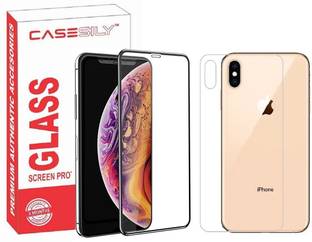 Casesily Front and Back Tempered Glass for iPhone XS Max Premium Edge to Edge Glass & Back Screen Guard