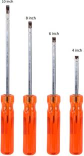 ATOOLS Heavy duty 2 in 1 Plus Minus Screwdrivers 4 inch , 6 inch , 8 inch , 10 inch Pack Of 4 Used for all Home and Professional Purposes Standard Screwdriver Set