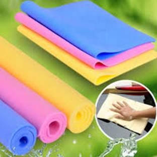 MAXBIN Magic Towel Kitchen Cleaner , This Towel Dry Can Keep Also With Water It Can Use Both Types., Best to be used as all-purpose cleaning cloth in house hold works. Home cleaning, In Kitchen, floor, tables top, glass windows, marble top, Washroom cleaning, drying hair, removing makeup, car cleaning both outside & inside [MULTICOLOUR] SCRUB PAD [29CM*39CM] Scrub Pad