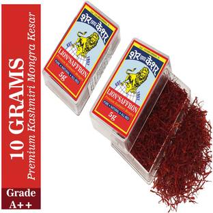 LION SAFFRON, 5 gm, Grade A++ Original Mongra Kashmiri Saffron/Kesar for Pregnant Women, Skin, Face, Food and Puja