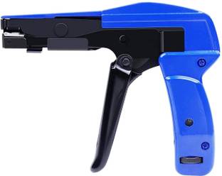 AASONS Cable Tie Gun Fastening Cable Tie Tool, Die-Cast Steel Flush Cut Zip Tie Gun with Steel Handle (for Nylon Cable Tie, Blue) Plastic Standard Cable Tie