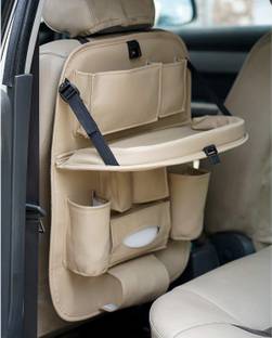 S.K.Y Beige Car Organizer Storage Bag Back Seat Box Organizer Holder Cover Backseat Pockets for Cars Car Multi Pocket