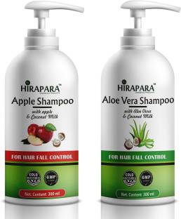 HIRAPARA Apple Cider Vinegar & Organic Aloe Vera Hair Shampoo – 600 mL ( Pack Of 2)