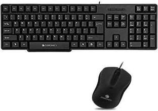 ZEBRONICS Zeb-K20 Keyboard and ZEB-WING Wired Optical Mouse Combo Set