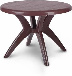 Supreme Marina 4 Seater Plastic Round Dining Table for Home (Globus Brown) Plastic Coffee Table