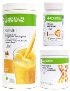 Herbalife Nutrition FORMULA-1 SHAKE MANGO-500 GM+PROTEIN POWDER -200 GM+AFRESH -CINNAMON-50 Protein Shake
