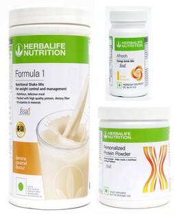 Herbalife Nutrition FORMULA-1 SHAKE BANANA CARAMEL-500 GM+PROTEIN POWDER -200 GM+AFRESH -LEMON-50 Protein Shake