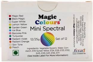 Magic Colours Edible Food Gel Color for Cake Decorating Magic Colors Pack of 12 Shades (Set B) Multicolor