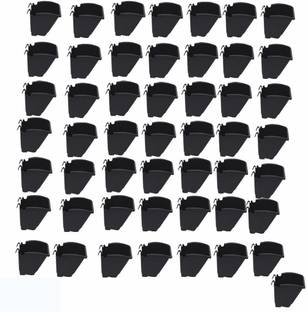 HOIVA Black Vertical Wall Garden Planter for Indoor/outdoor Easy to Hang & Fill. The Best Urban Garden for Your Plants to Grow (Pack Of 45, Flower Pots) Plant Container Set (Pack of 45, Plastic) Plant Container Set