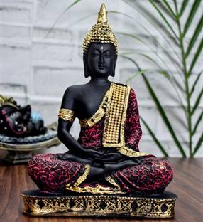 Kaprila Craft Vastu Fangshui Religious Idol of Lord Gautama Meditating Lord Buddha Statue Decorative Showpiece Decorative Showpiece  -  23 cm