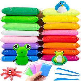 Little's Cry Air Dry Clay For Kids DIY Ultra Light Modeling Bouncing Clay Kids 12 Different Color Clay Creative Art For Children (Art Clay Set 1 Pack of 24pc)