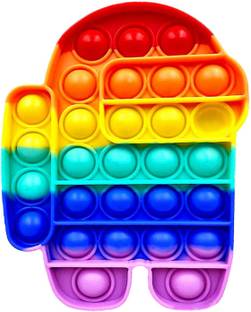 Kemendra Push Pop it Fidget Toy Bubble, Stress Relief and Anti-Anxiety Tools, Sensory Toy ,for Autism to Relieve Stress & Gift for Kids and Adults Educational Board Games ,Board Game – Rainbow Robort Educational Board Games