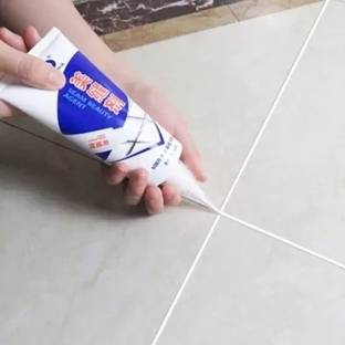 CRAZYGOL Tiles Gap Filler Agent, Waterproof Grout Sealant Agent (White Color - 180ml)for Kitchen, Bathroom, Balcony, Terrace Crack Filler Adhesive