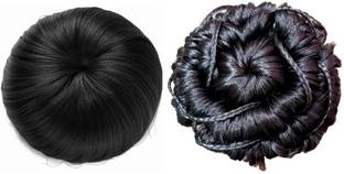Girdhari Lal Pack of Two Black Hair Curly Mindi Juda with Stylish Black Bun Juda Women and Girls Hair Juda Bun