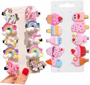 TAPASCHARIYA 20pcs Rainbow Unicorn Ice Cream Hair Clips Set Baby Hairpin For Kids Girls Toddler Barrettes Hair Accessories Hair Clip