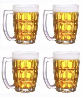 JAY RAMDEV SELLER Transparent Fancy Stylish Crystal Clear Heavy Base Modern Glass Beer Mug
