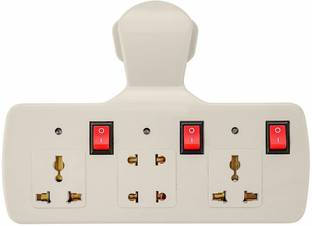 Jeet Multi Plug Point 3+3 Universal Socket Adaptor with Led Indicator & Individual Switch, (6 Amp Cordless) 3  Socket Extension Boards