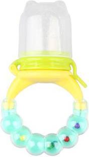 CHILD CHIC Baby's BPA-Free Silicone Nipple Food Nibbler for Fruit and Veggie with Rattle Handle Teether and Feeder Feeder