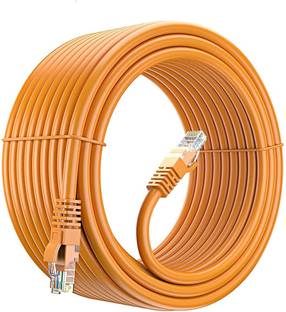 Fedus LAN Cable 40 m 40 Meter Cat6 Ethernet Cable Orange, BUSOHE Cat-6 Flat RJ45 Computer Internet LAN Network Ethernet Patch Cable Cord 40 m LAN Cable (Compatible with Laptop, Computer, Orange, One Cable) 40 m LAN Cable (Compatible with Laptop, Computer, Modem, Router, Orange)