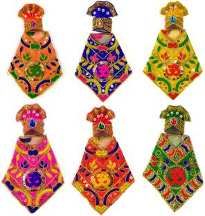 shinde exports Shirdi Sai Baba statue dress cloth poshak vastra for 6.5 inches idol (2 no. idol) pack of 6 Dress