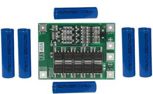 AROIDE BMS Protection Board 3S 40A 11.1V 12.6V With 6* 18650 Li-Ion Lithium 1200 mAH Blue Battery Combo Electronic Components Electronic Hobby Kit