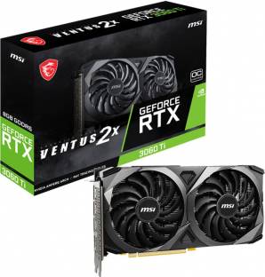 Add to Compare MSI NVIDIA RTX 3060 Ti 8 GB GDDR6 Graphics Card 4.662 Ratings & 3 Reviews 1695 MHzClock Speed Chipset: NVIDIA BUS Standard: PCI Express Gen 4 Graphics Engine: GeForce RTX 3060 Ti VENTUS 2X 8G OCV1 LHR Memory Interface 256 bit NA ₹44,999 ₹93,600 51% off Free delivery No Cost EMI from ₹5,000/month
