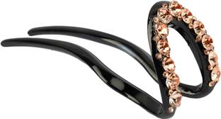 Mizorri U-Shape Rhinestone Double Prong Hair Pin Stick Fork Bun Stick