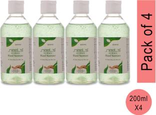 Neels , 70% Alcohol Based Sanitizer, Kills Germs Instantly, Non Sticky, Gentle on Hand (Pack of 4) Hand Sanitizer Bottle