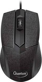 QUANTUM QHM224D Wired Optical Mouse (USB 2.0, Black) Wired Ambidextrous Optical  Gaming Mouse