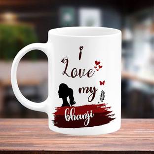 TrendoPrint I Love My Bhanji Unique Printed White Tea Birthday, Anniversary Gifts For Bhanji Niece Bhatiji Ceramic Coffee Mug